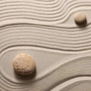 A picture of the two stones on the sand