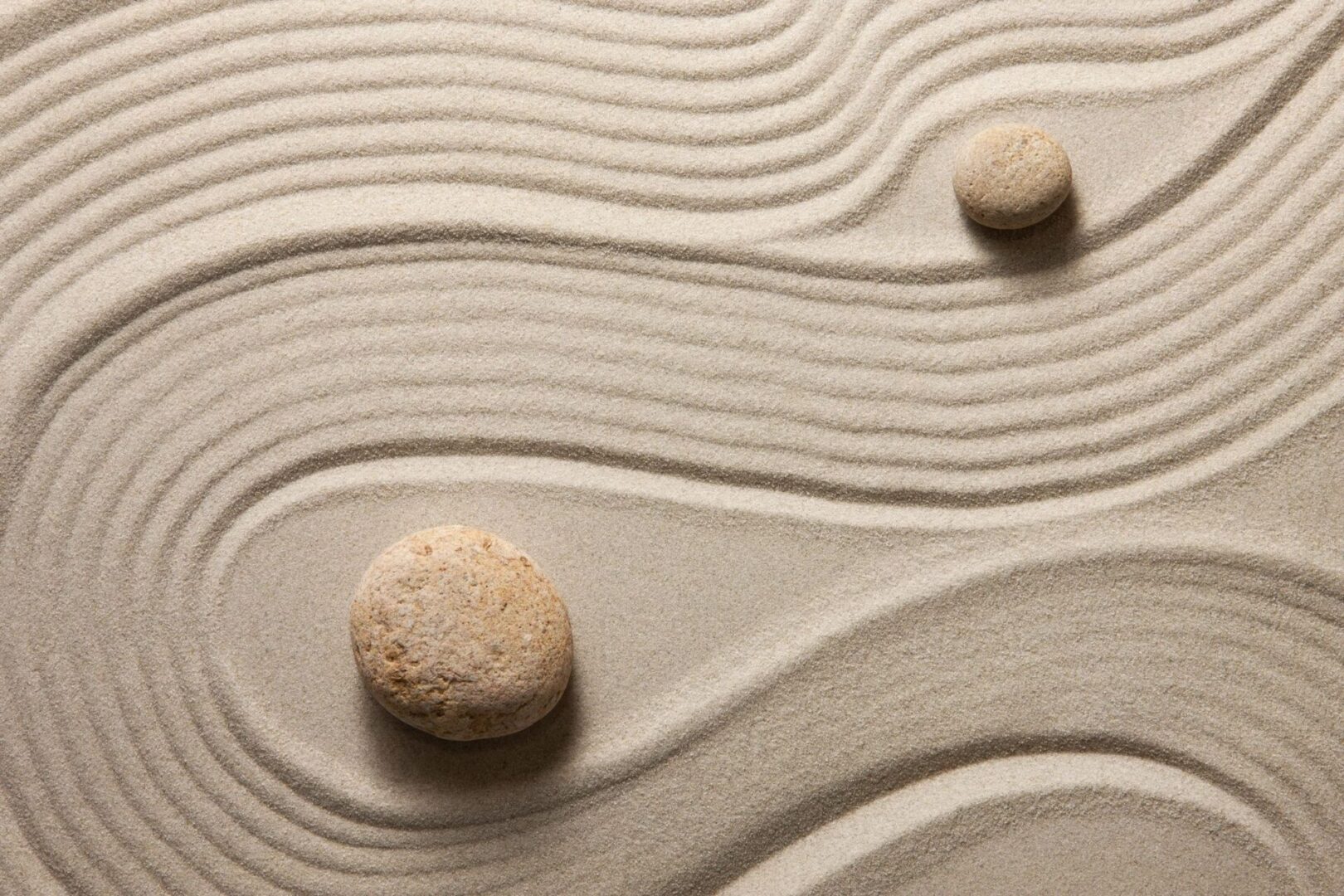 A picture of the two stones on the sand